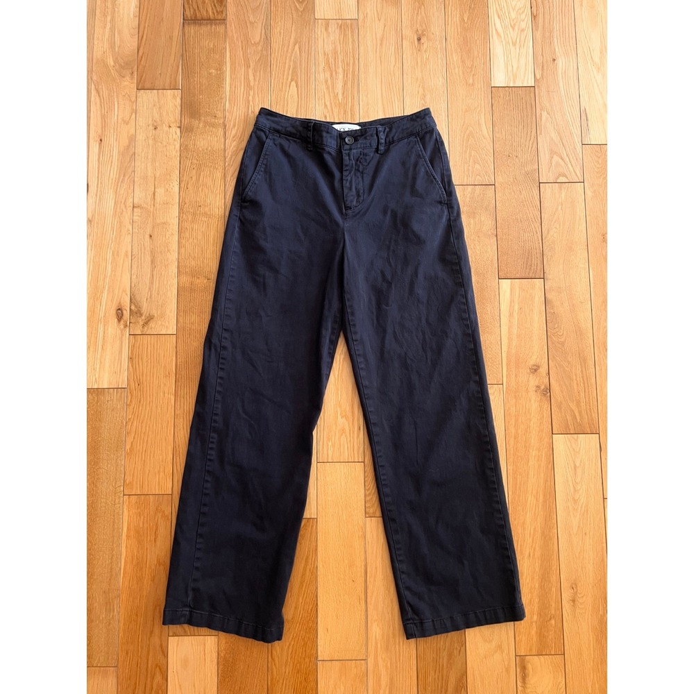 Alex Mill Wide Straight Leg Mid Rise Chino Pants Black Womens Size 28x28